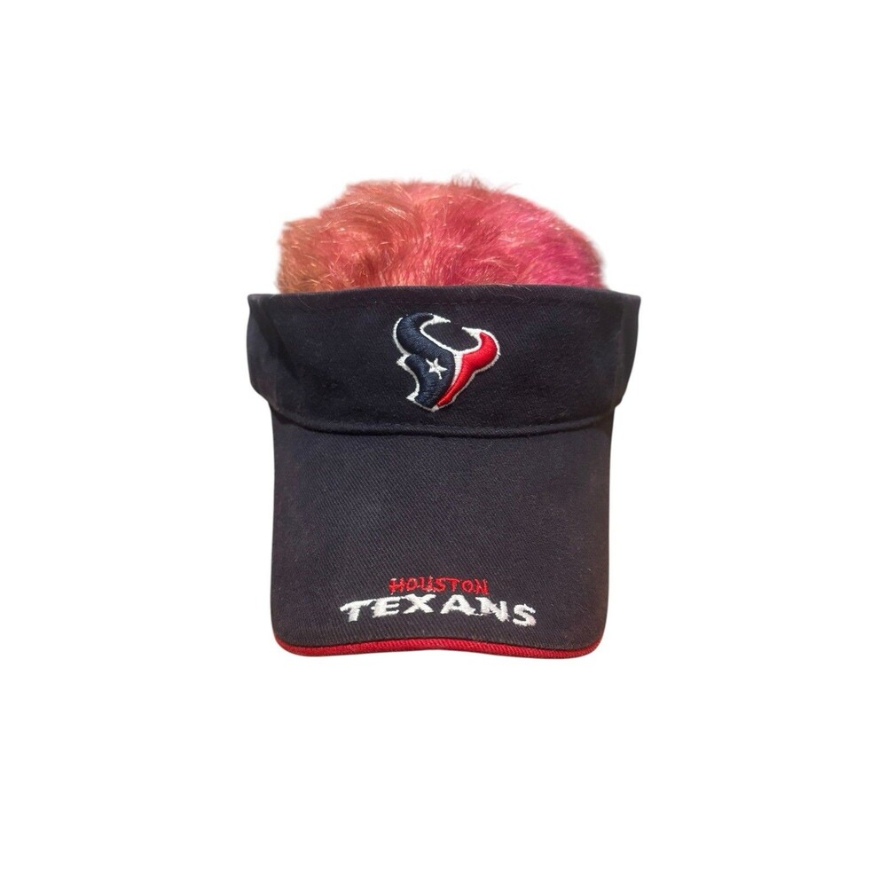 Vtg Houston Texans Adjustable Strapback Reebok Faded Visor Cap